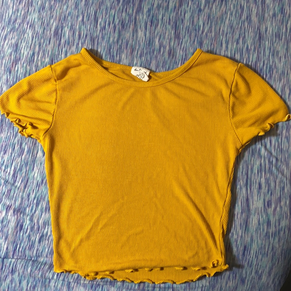cute yellow crop top with ruffles